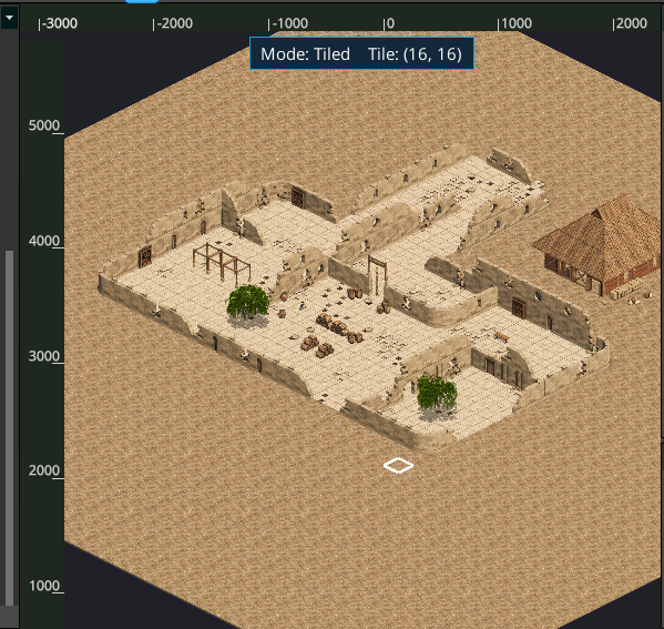 Pixscape Studio canvas with an isometric scene and ruler enabled
