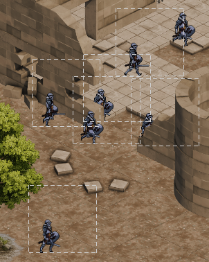 Multiple entities selected on the Pixscape Studio canvas