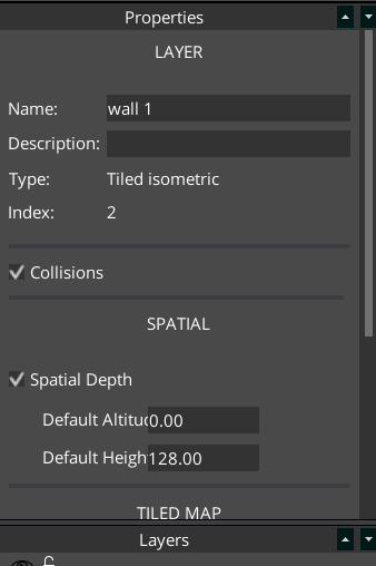 Isometric Tiled layer with Spatial Depth enabled