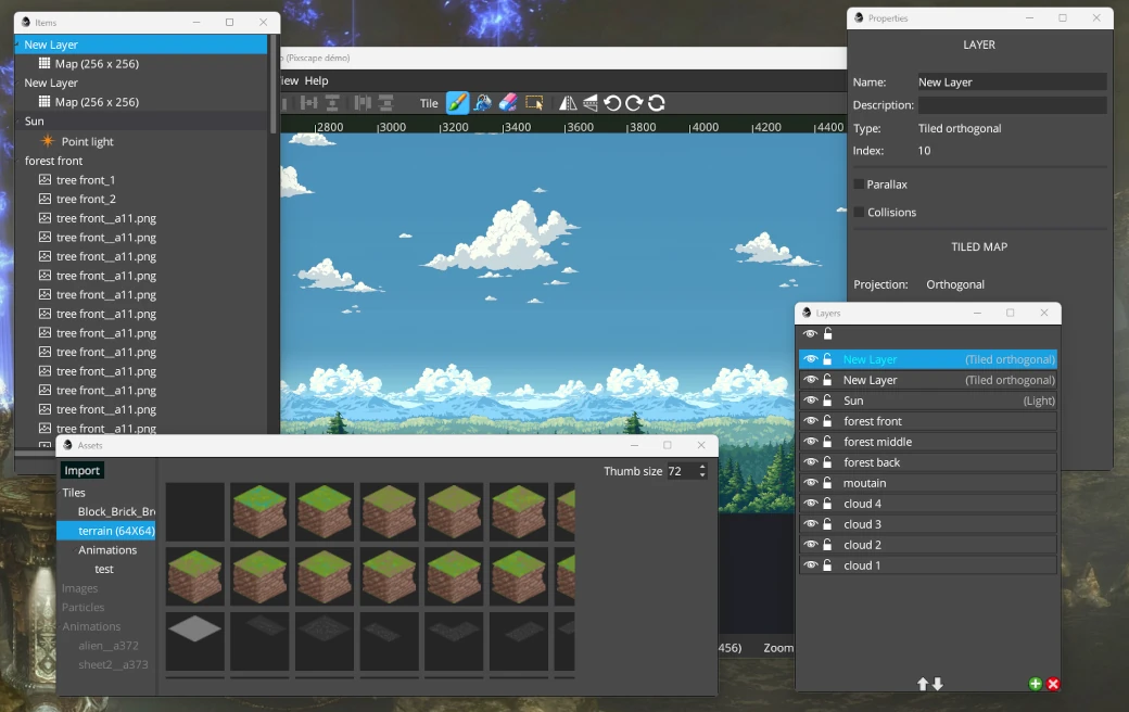 Pixscape editor preview