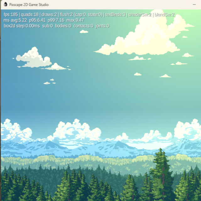Pixscape live preview and debug tools