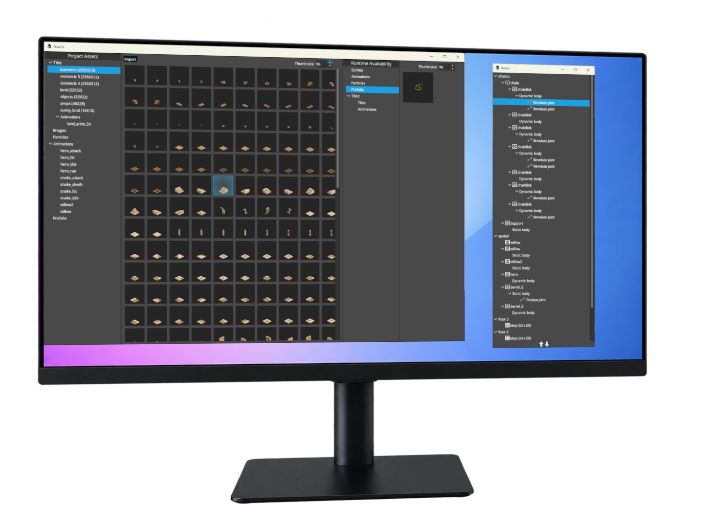Pixscape Studio panels arranged on the left monitor